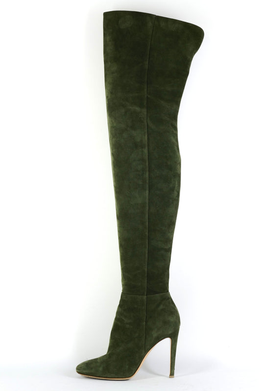 BUUTS Gianvito Rossi Overknees Wildleder oliv 225178-1