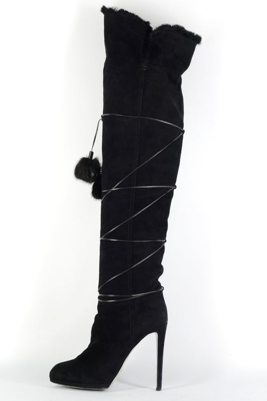 BUUTS Sergio Rossi Overknees Wildleder schwarz 226005-1