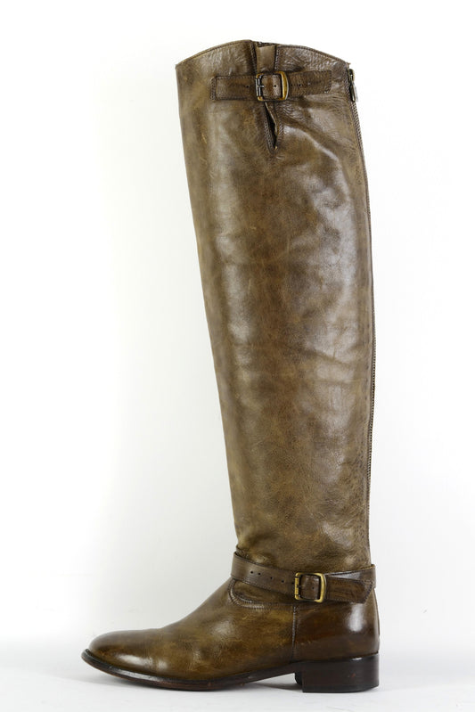 BUUTS Belstaff Overknees Leder braun 226015-1