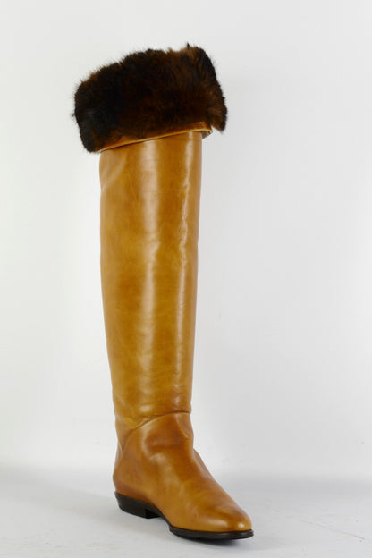 BUUTS Baldinini Overknees Leder cognac 226021-11