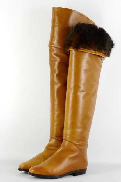 BUUTS Baldinini Overknees Leder cognac 226021-12