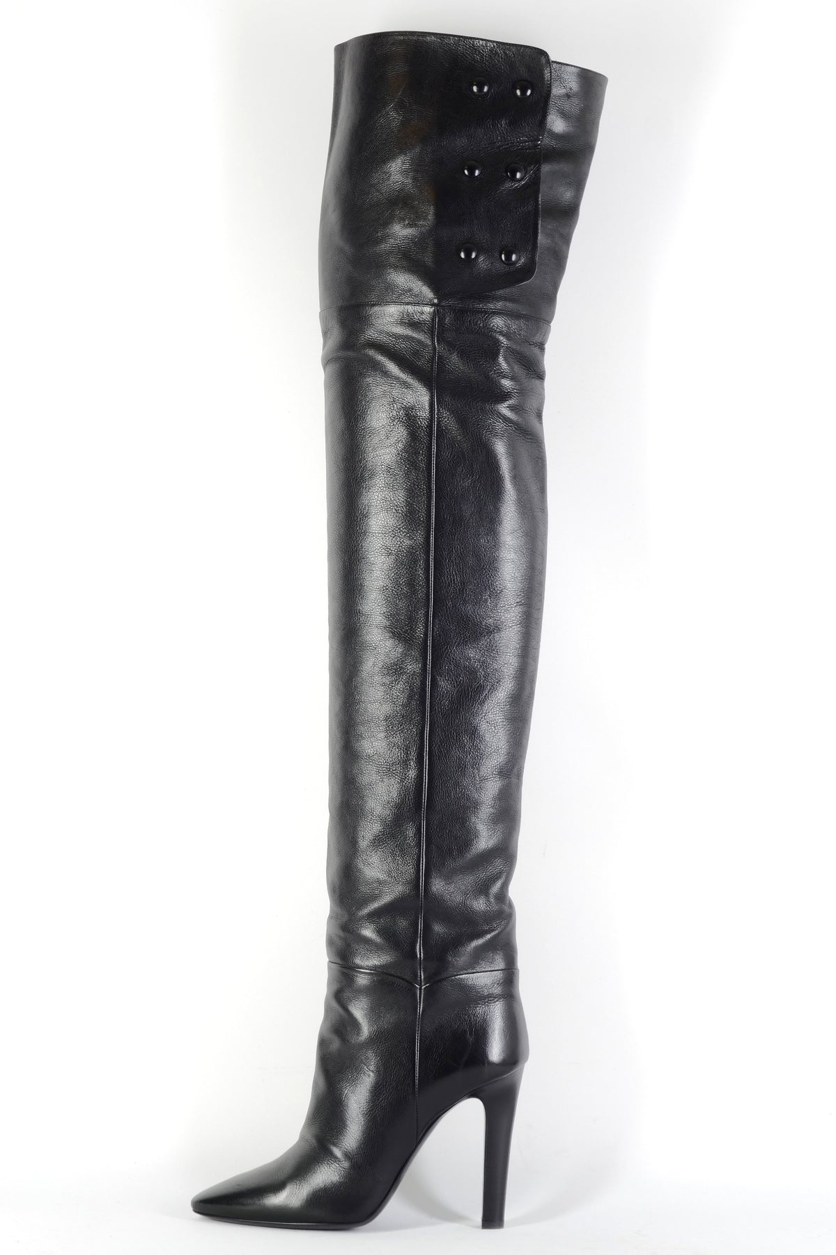 BUUTS Saint Laurent Overknees Leder schwarz 226024-1