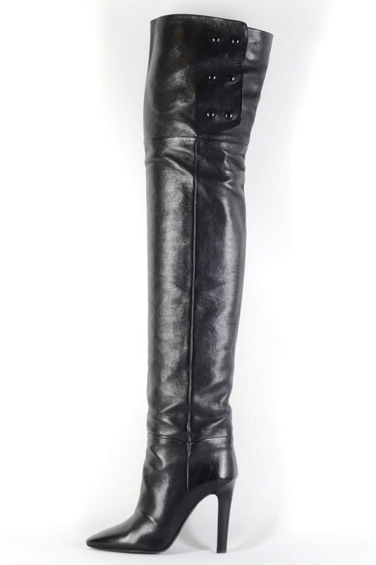 BUUTS Saint Laurent Overknees Leder schwarz 226024-1