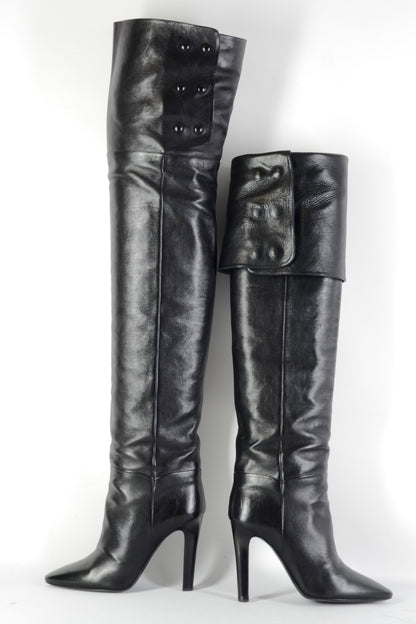BUUTS Saint Laurent Overknees Leder schwarz 226024-11