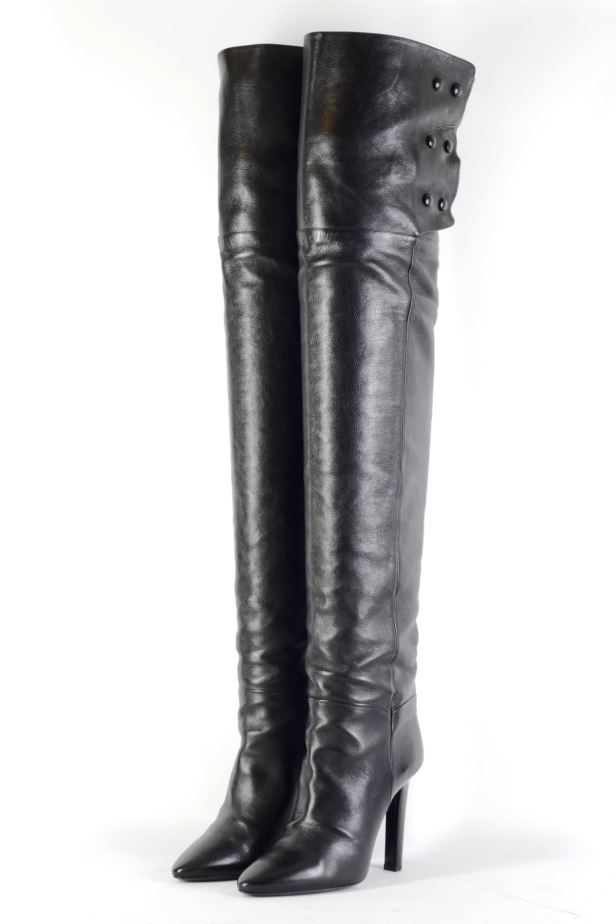 BUUTS Saint Laurent Overknees Leder schwarz 226024-2