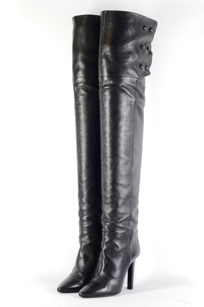 BUUTS Saint Laurent Overknees Leder schwarz 226024-2
