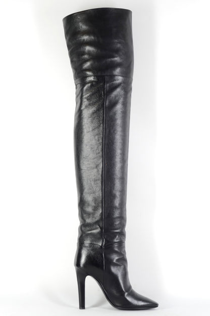 BUUTS Saint Laurent Overknees Leder schwarz 226024-3
