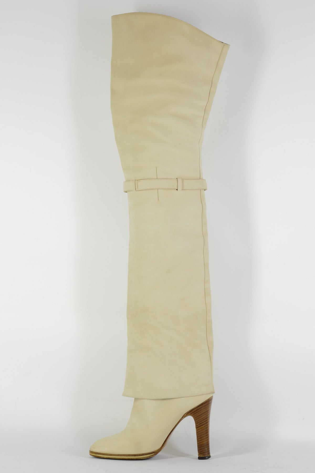 BUUTS unbekannt Vintage-Stiefel Wildleder creme 226026-1