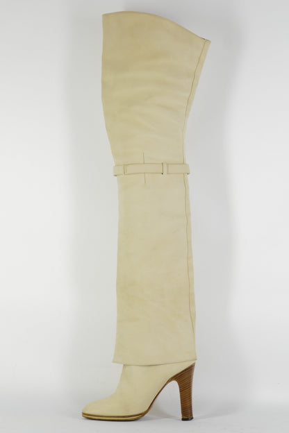 BUUTS unbekannt Vintage-Stiefel Wildleder creme 226026-1