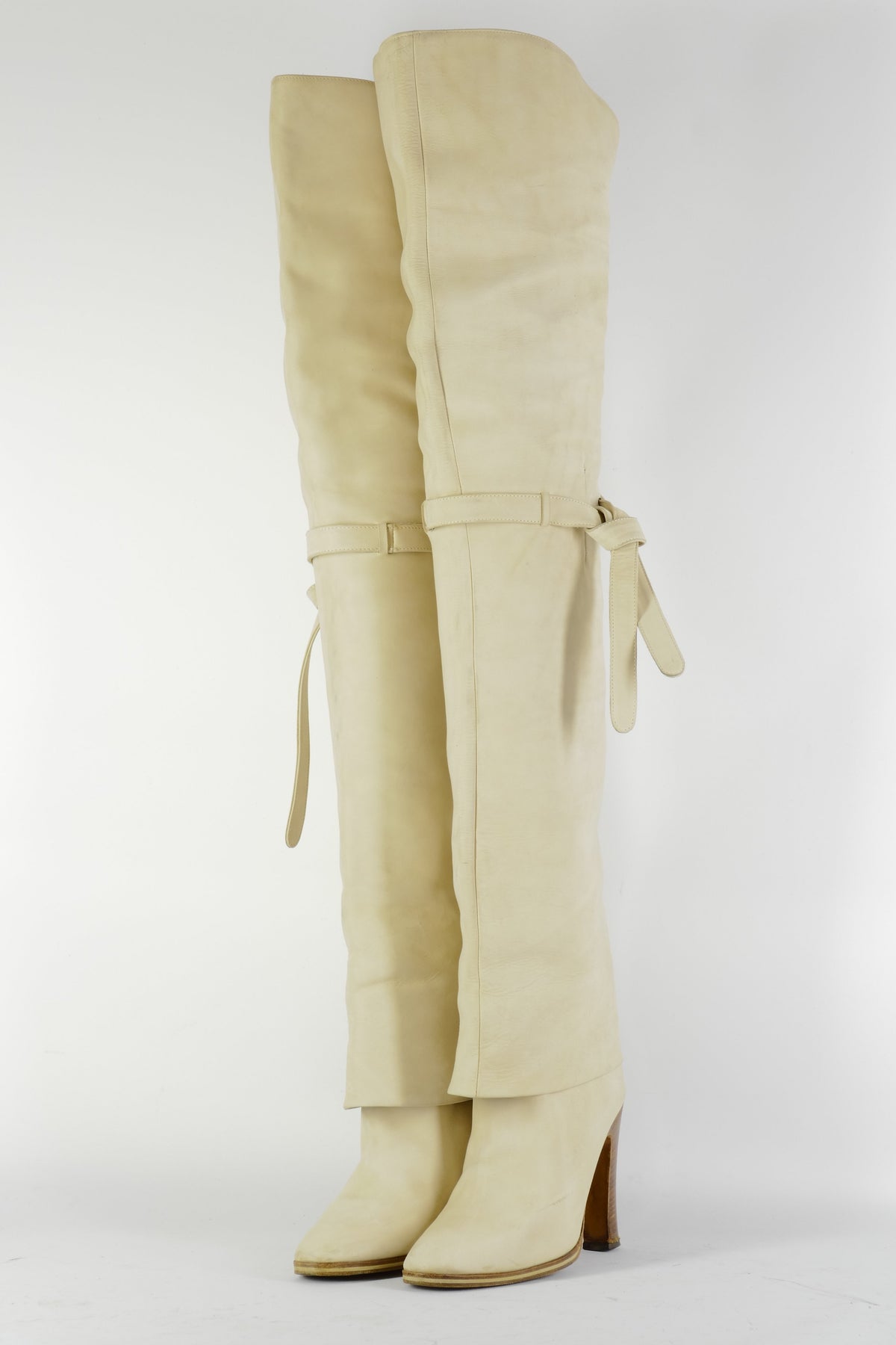 BUUTS unbekannt Vintage-Stiefel Wildleder creme 226026-2