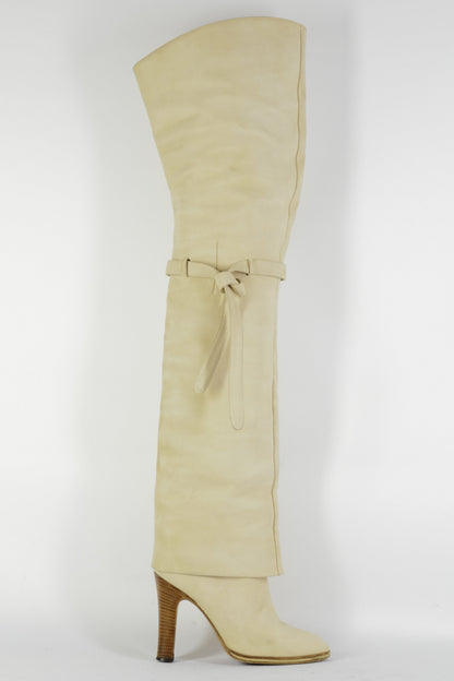 BUUTS unbekannt Vintage-Stiefel Wildleder creme 226026-3