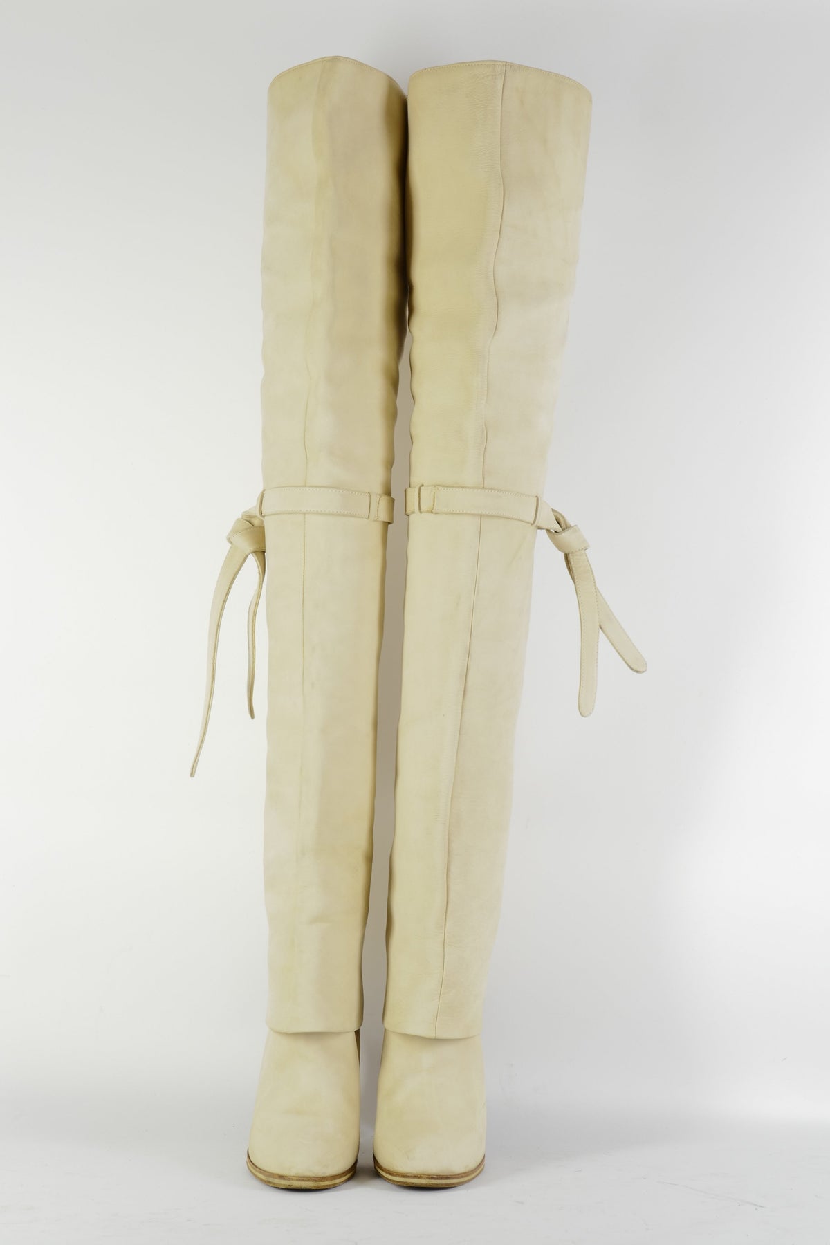 BUUTS unbekannt Vintage-Stiefel Wildleder creme 226026-4