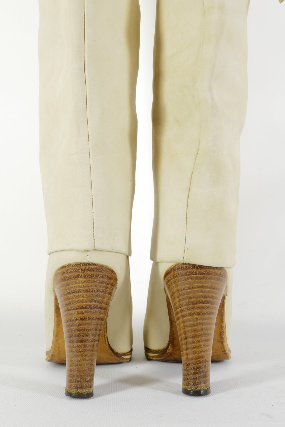 BUUTS unbekannt Vintage-Stiefel Wildleder creme 226026-6