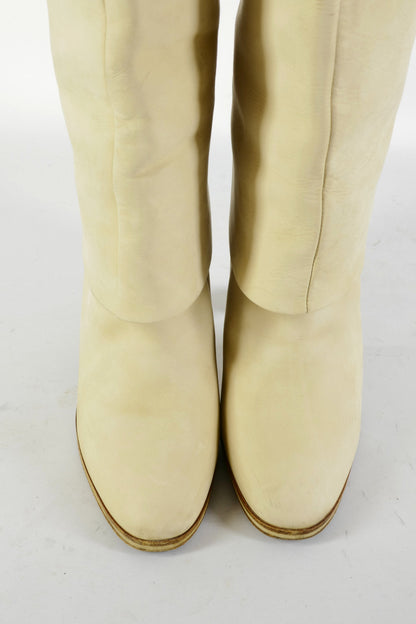 BUUTS unbekannt Vintage-Stiefel Wildleder creme 226026-7