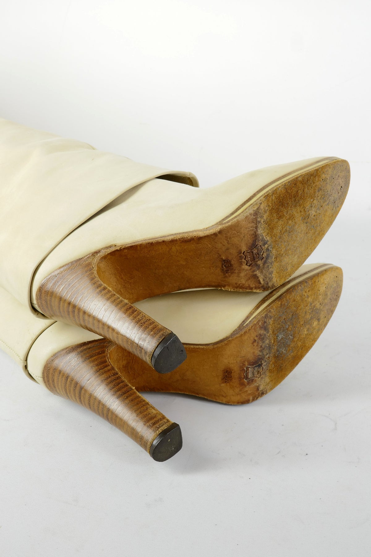 BUUTS unbekannt Vintage-Stiefel Wildleder creme 226026-8