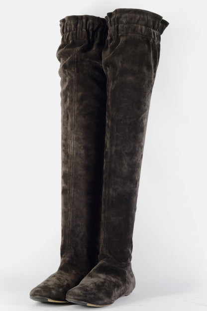 BUUTS Dolce&Gabbana Overknees Wildleder dunkelbraun 226033-2