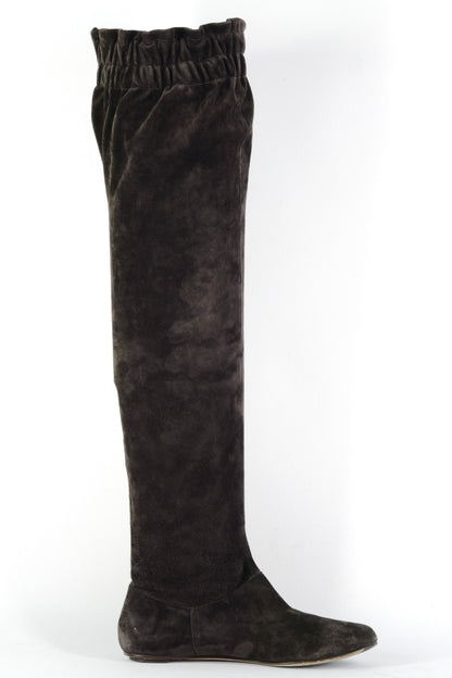 BUUTS Dolce&Gabbana Overknees Wildleder dunkelbraun 226033-3