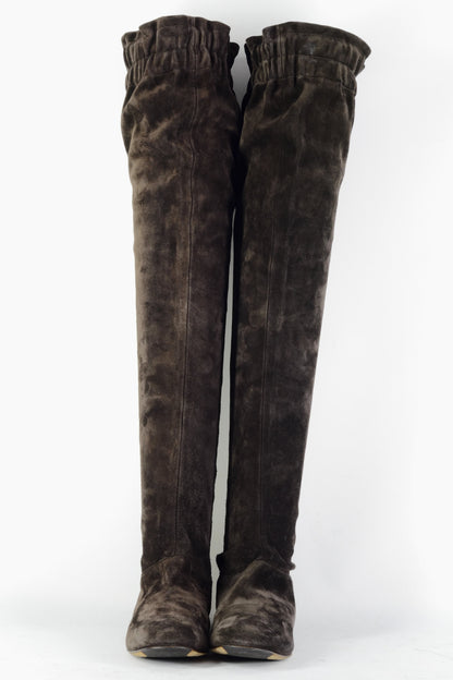 BUUTS Dolce&Gabbana Overknees Wildleder dunkelbraun 226033-4