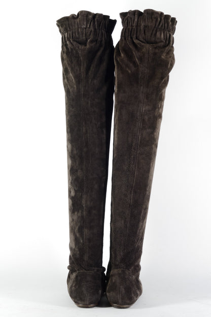 BUUTS Dolce&Gabbana Overknees Wildleder dunkelbraun 226033-5