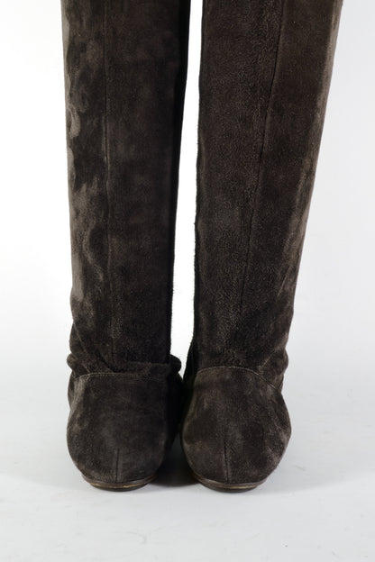BUUTS Dolce&Gabbana Overknees Wildleder dunkelbraun 226033-6
