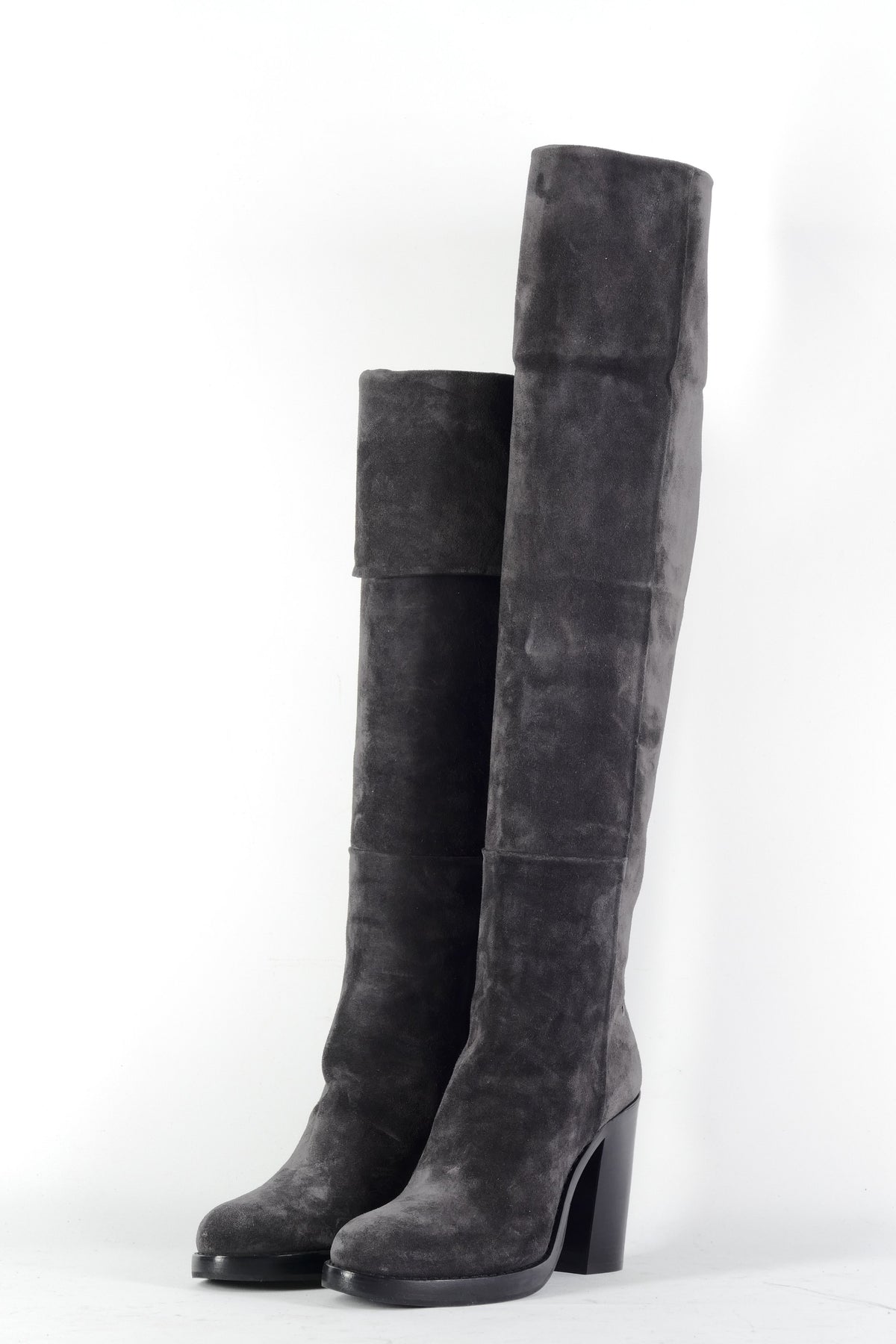 BUUTS Costume National Hohe Stiefel Wildleder anthrazit 226036-5