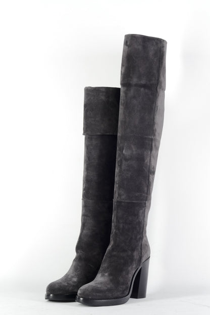 BUUTS Costume National Hohe Stiefel Wildleder anthrazit 226036-5