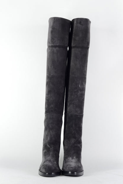 BUUTS Costume National Hohe Stiefel Wildleder anthrazit 226036-6