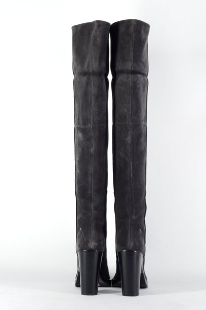 BUUTS Costume National Hohe Stiefel Wildleder anthrazit 226036-7