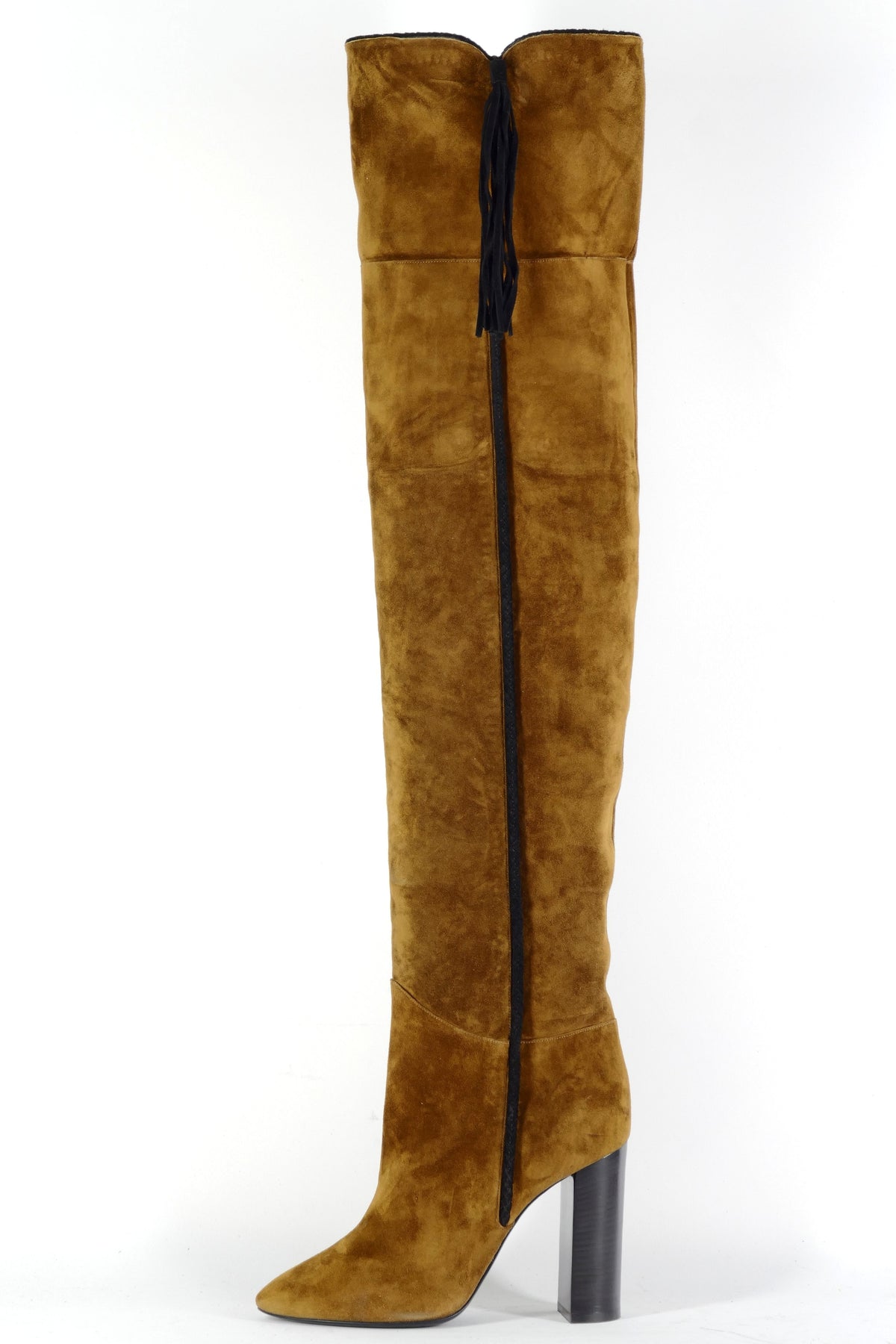 BUUTS Saint Laurent Overknees Wildleder braun-oliv 226051-1