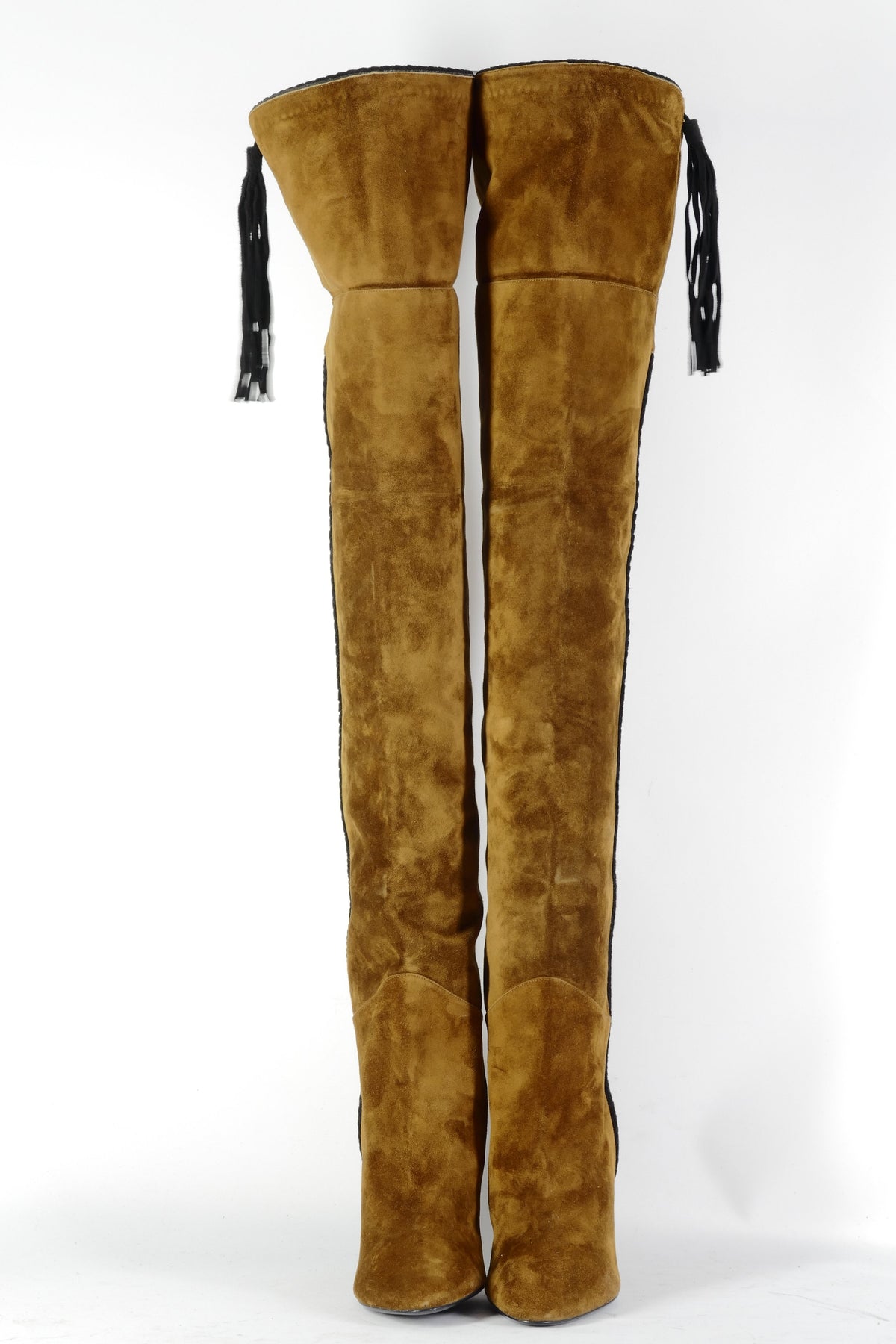 BUUTS Saint Laurent Overknees Wildleder braun-oliv 226051-7