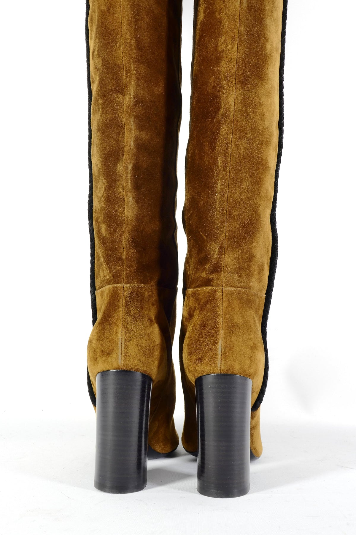 BUUTS Saint Laurent Overknees Wildleder braun-oliv 226051-9